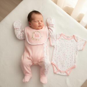 Pink Elephant sleep suit set