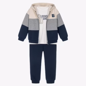 Mayoral Boys Beige & Navy Blue Tracksuit Set with T-Shirt - 4808