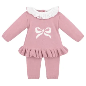 Pex bow trouser suit in dusky pink - B1051015